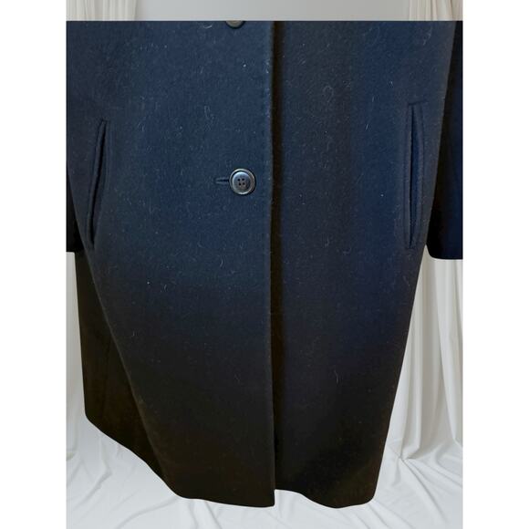 Marvin Richards Wool Cashmere Blend Black Coat 14P Made in Bulgaria - Picture 5 of 6